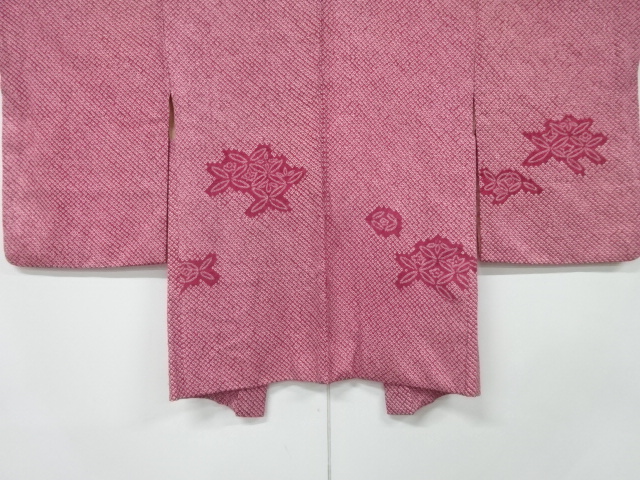 JAPANESE KIMONO HAORI / SILK / ALL SHIBORI / FLORAL SHIPPO
